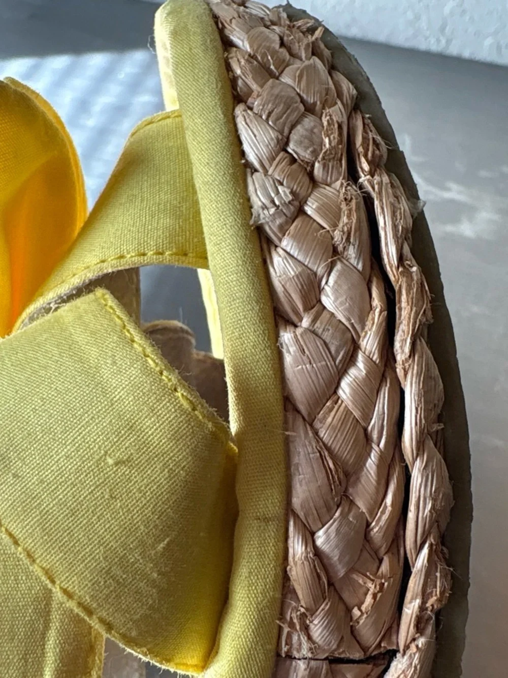 Y2K Coquette Yellow Bow Woven Wedged Heels 💕